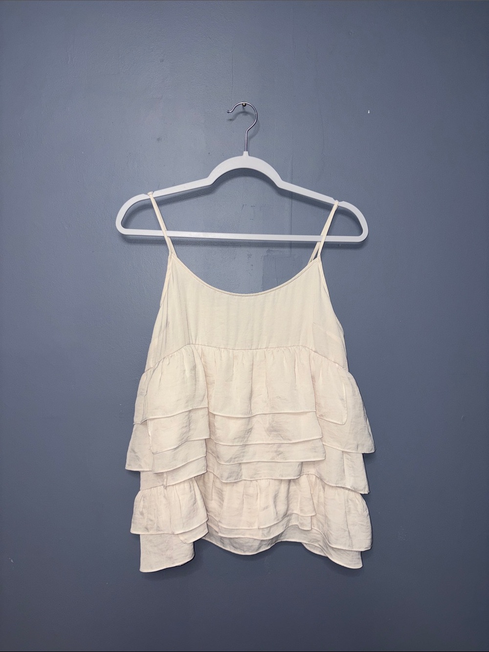 WhoWhatWear | Cream Ruffle Tank